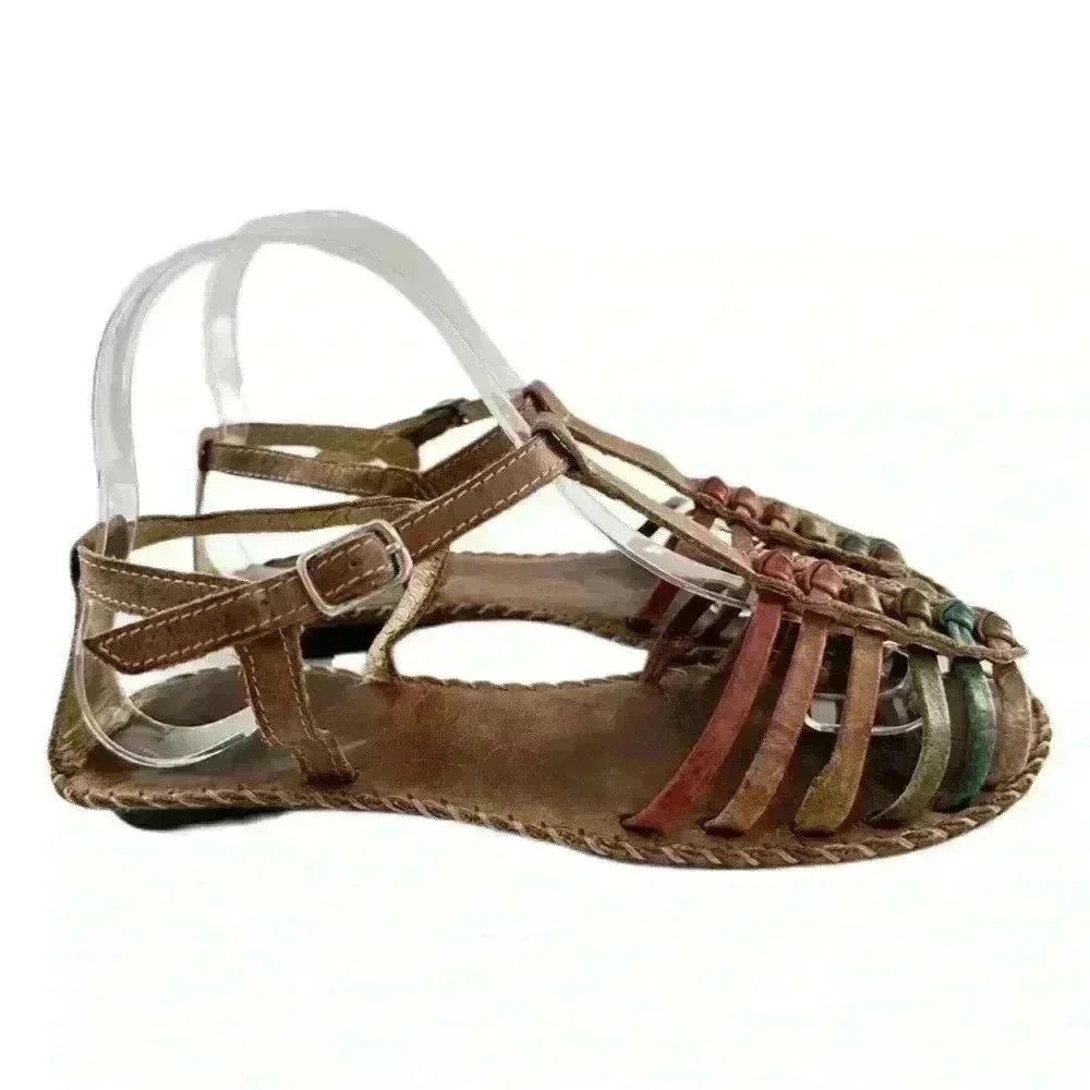 Womens leather flats size 36 multicolored